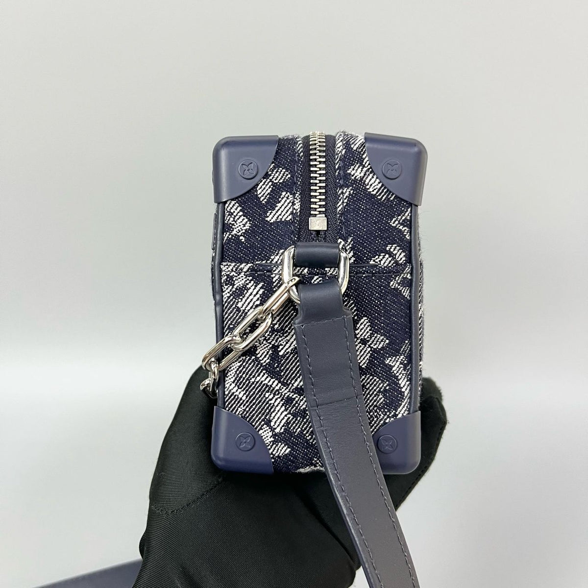 Preloved Louis Vuitton Soft Trunk 18.5*12.9*7.8cm Dark blue XJ10962
