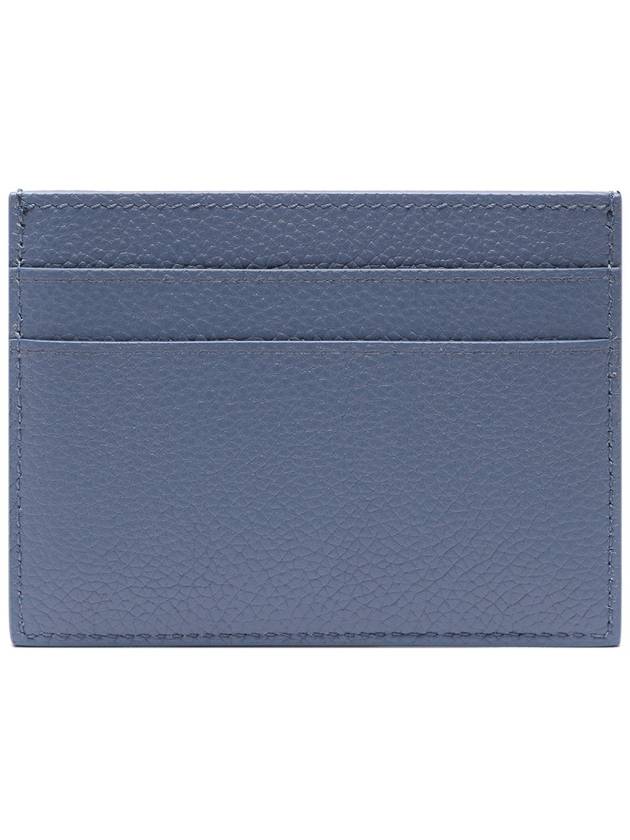 Luxury Balenciaga  Logo Calfskin Card Wallet Blue