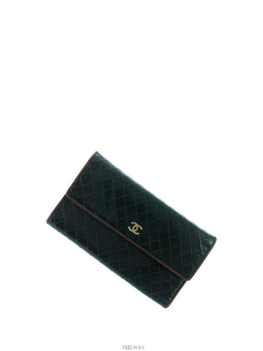 Silver Bicolore Flap Long Wallet Chanel