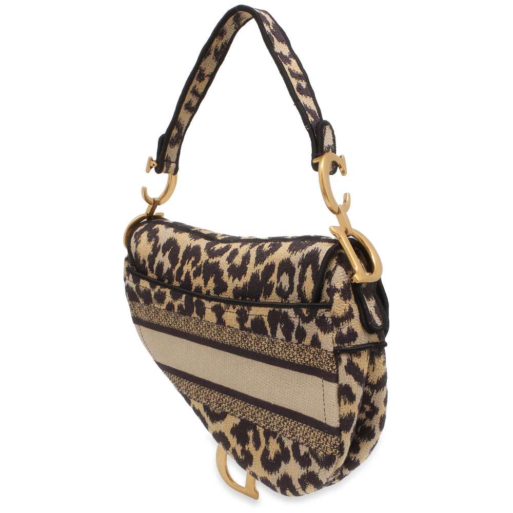 Dior Saddle bag Leopard M0446 Canvas