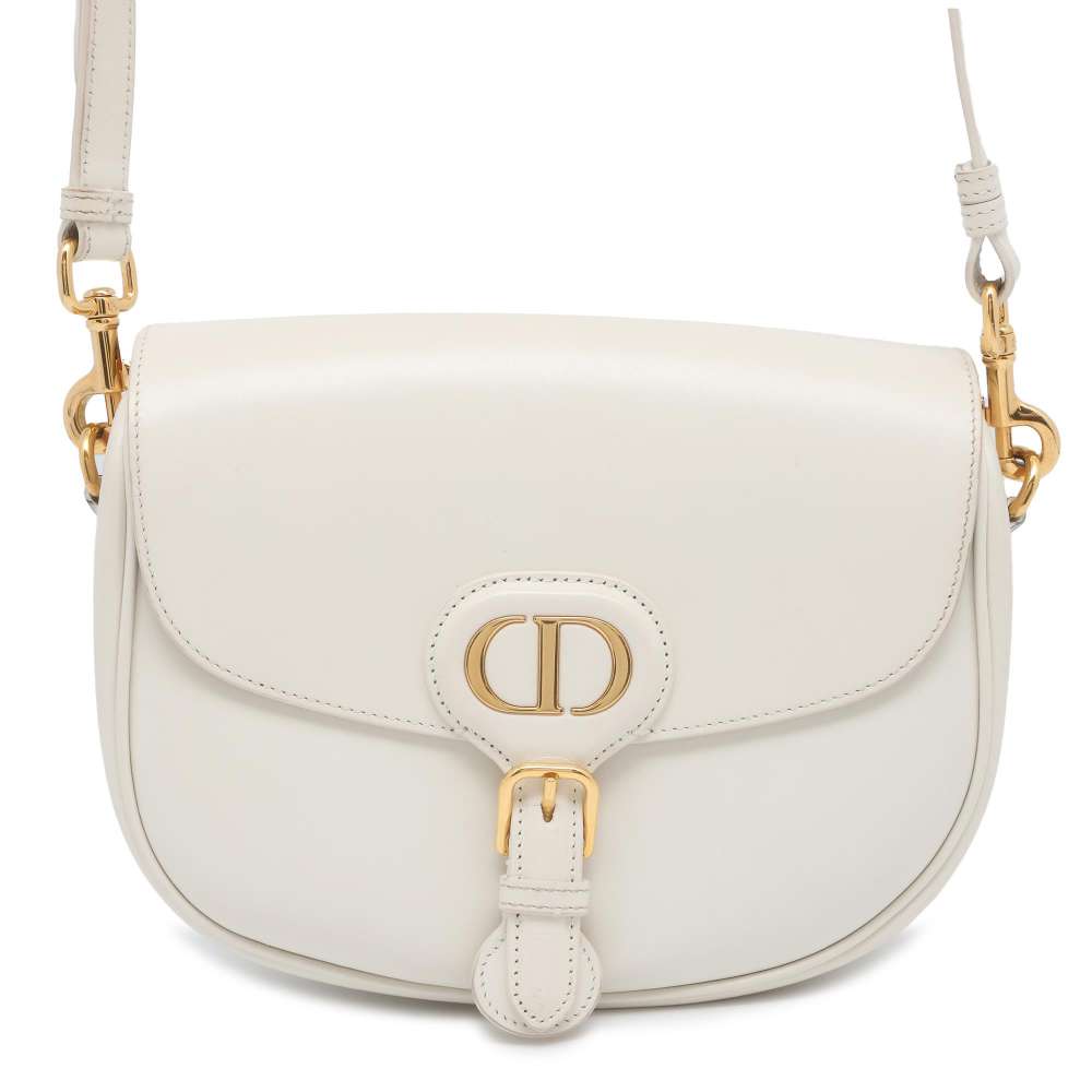 Dior Bobby Shoulder Bag White M9319UMOL Calf Leather Size Medium
