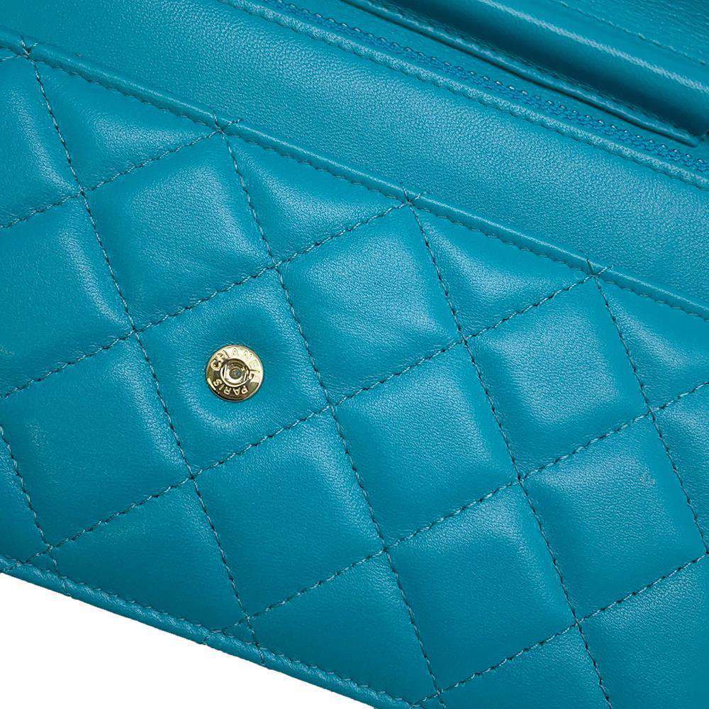 CHANEL Matelasse Chain wallet Light Blue A33814 Lambskin