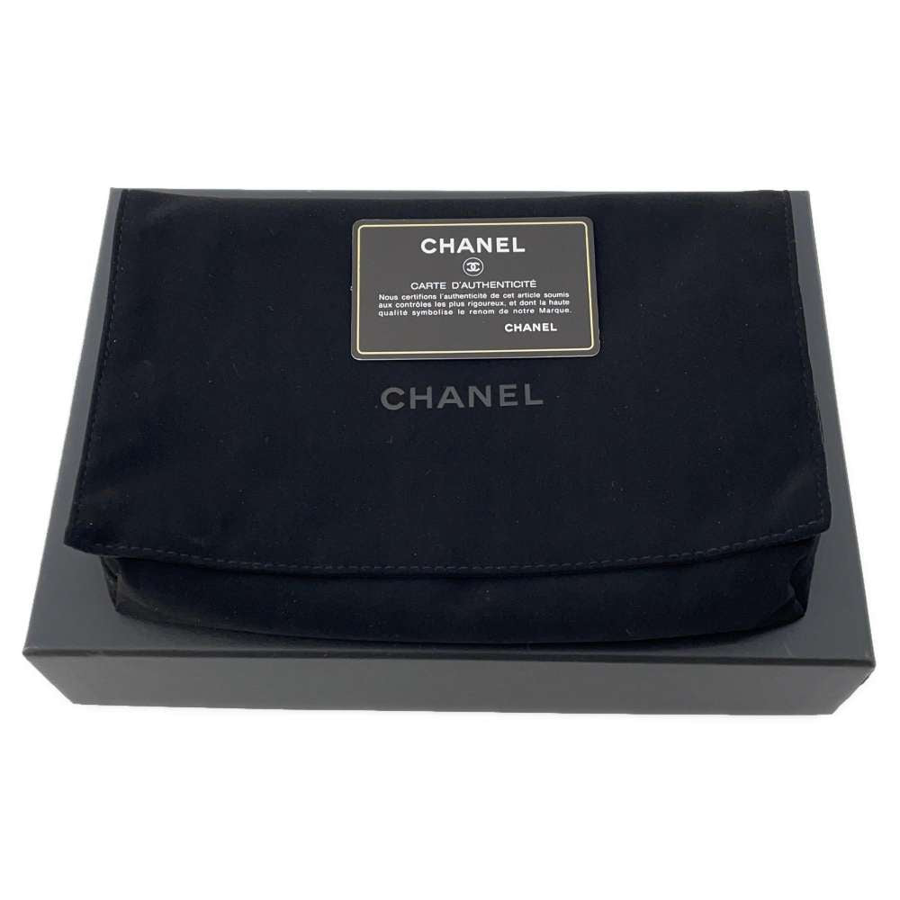 CHANEL CCFiligree Chain Wallet Beige/Black A84451 Caviar Leather