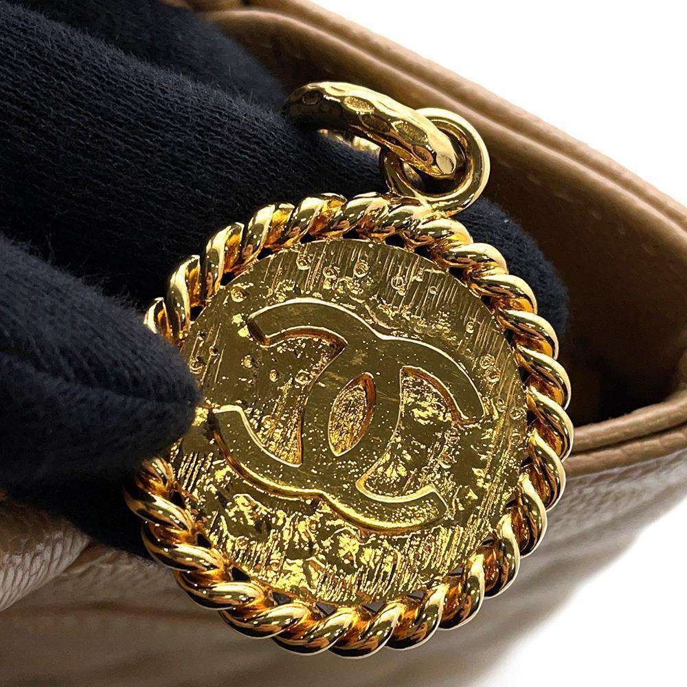 CHANEL Medallion Tote Beige A01804 Caviar Leather