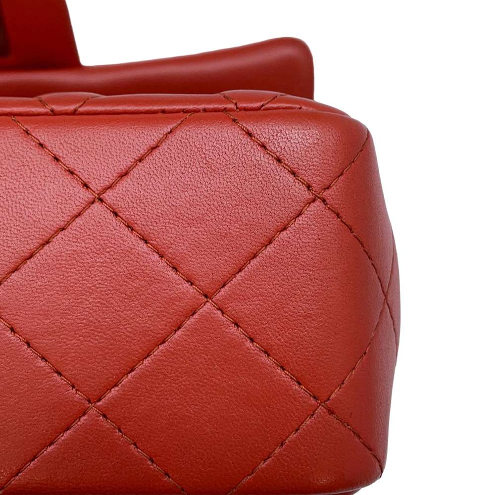 CHANEL Mini Materasse Chain Shoulder Red A69900 Lambskin