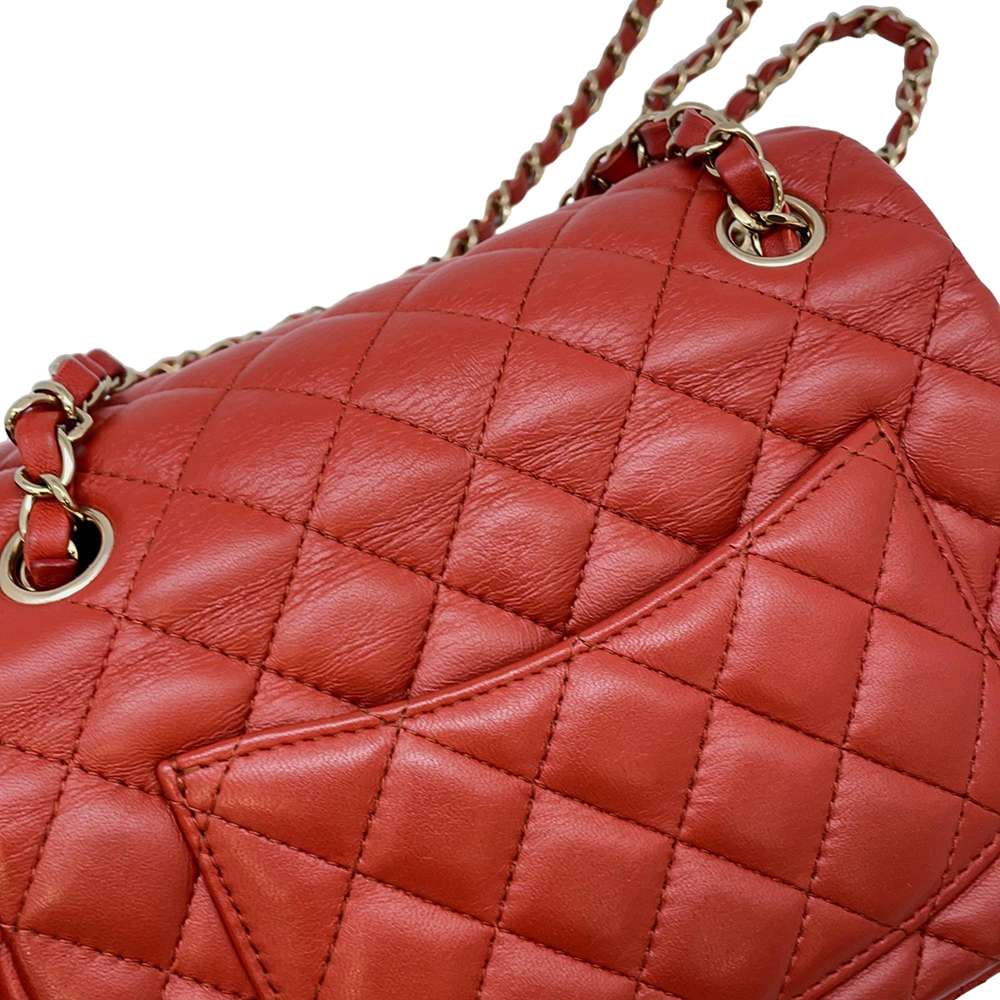 CHANEL Mini Materasse Chain Shoulder Red A69900 Lambskin