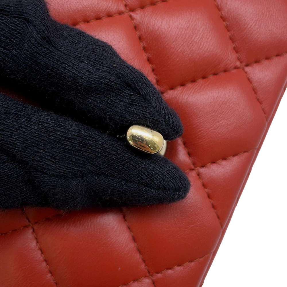 CHANEL Mini Materasse Chain Shoulder Red A69900 Lambskin