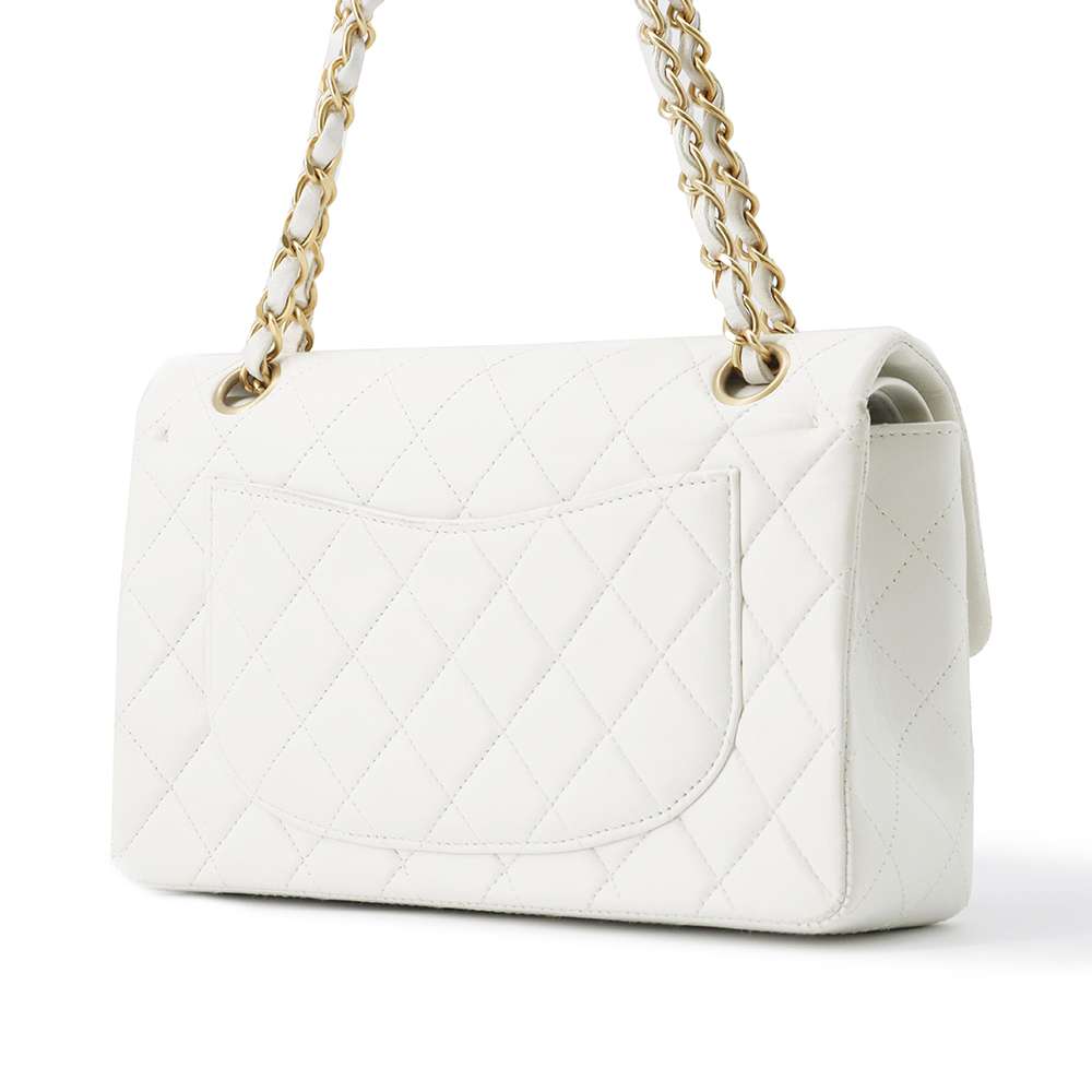 CHANEL Matelasse ChainShoulder White A01113 Lambskin