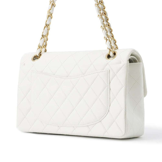 CHANEL Matelasse ChainShoulder White A01113 Lambskin