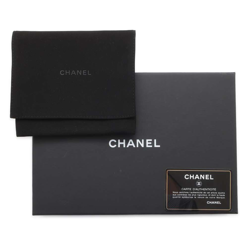 CHANEL Matelasse Pearl Chain Wallet Black AP2583 Lambskin