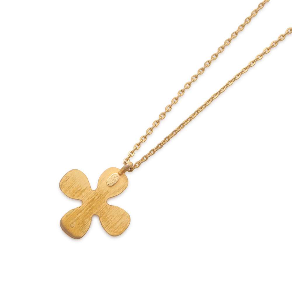 CHANEL Clover motif necklace Gold Metal