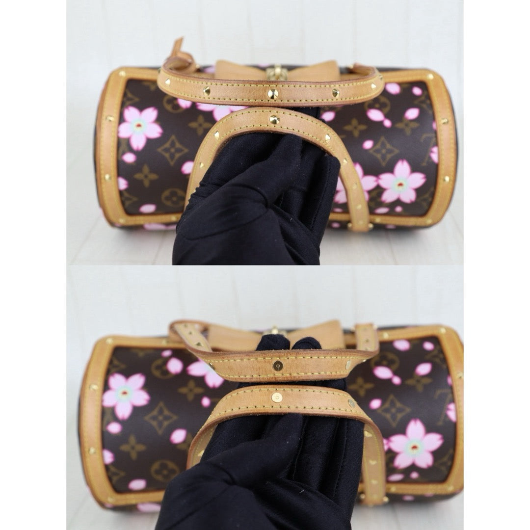 Rank AB ｜ LV Takashi Murakam Sakura Monogram Papillon 27 HandBag｜S25051202