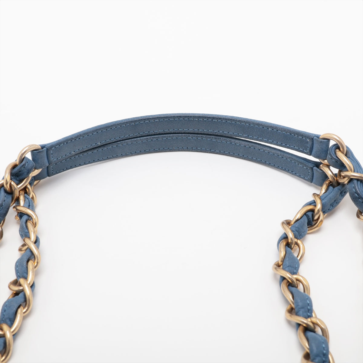 Chanel Matrasse  Leather Chain HandBag  Blue Gold  15th