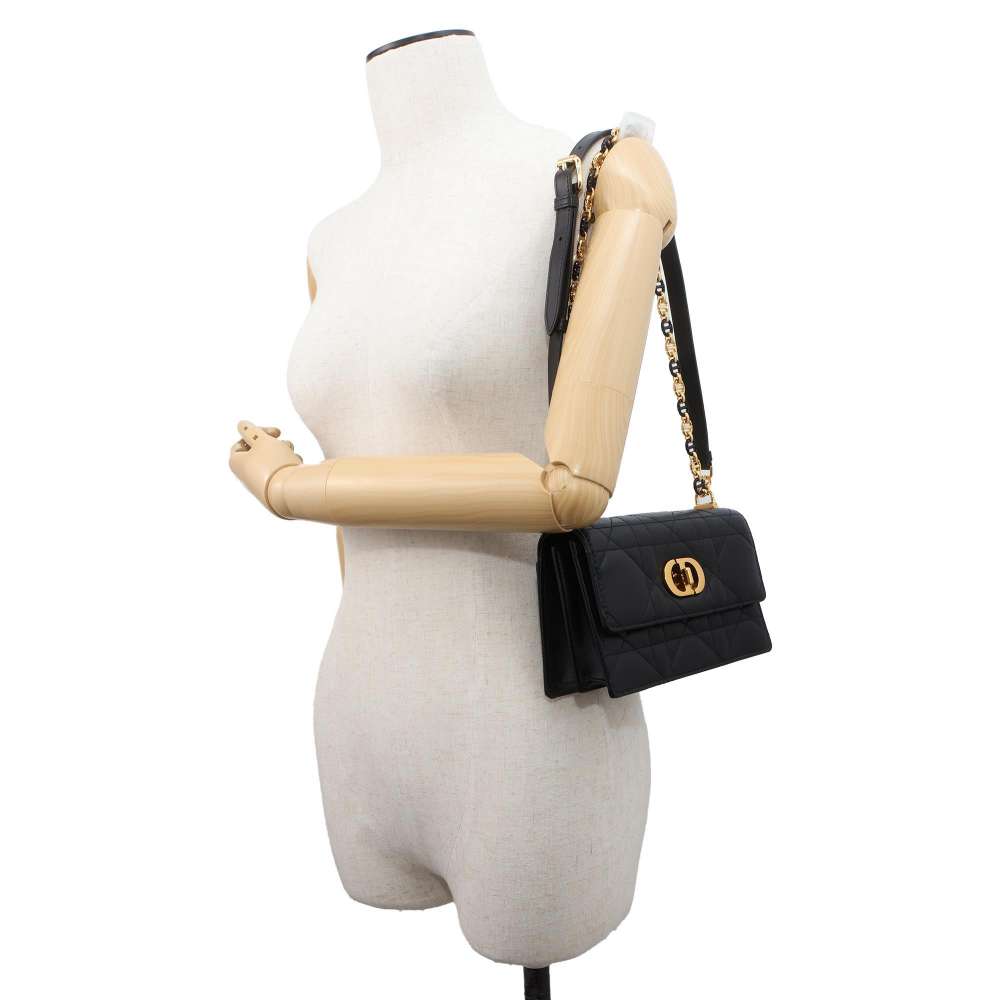 Dior Miss Caro Macrocannage Mini Bag Black S5169UDAX_M900 Lambskin Size Mini