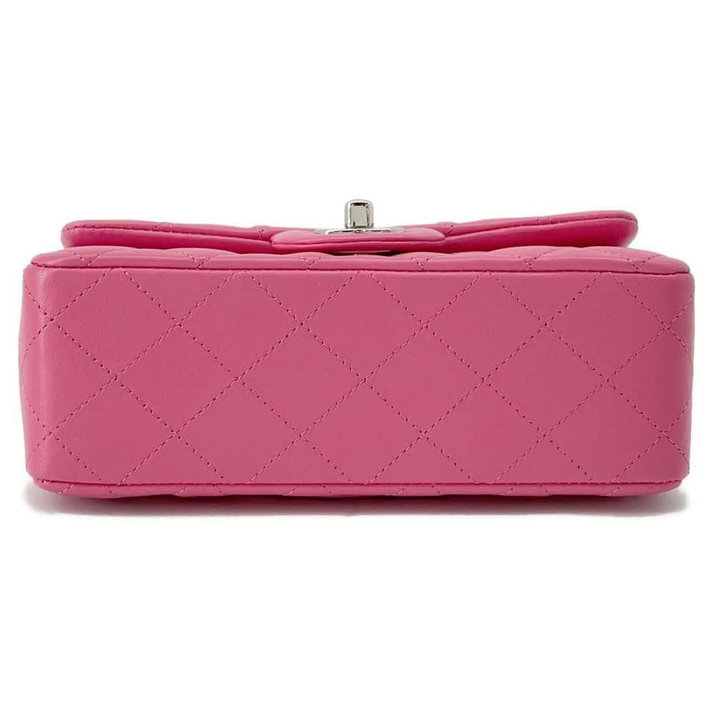 CHANEL Mini Matelasse Chain Shoulder Bag Pink A69900 Lambskin Size 20