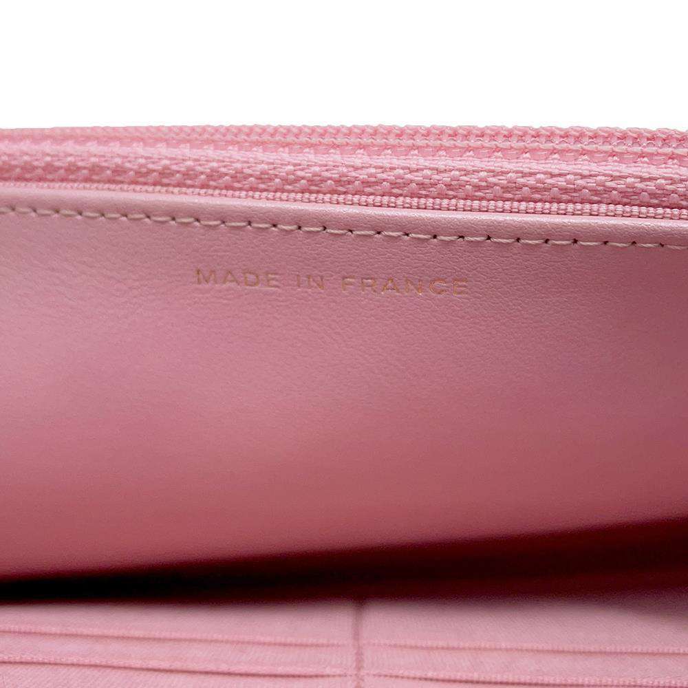 CHANEL Matelasse Chain wallet MetalicPink A33814 Caviar Leather