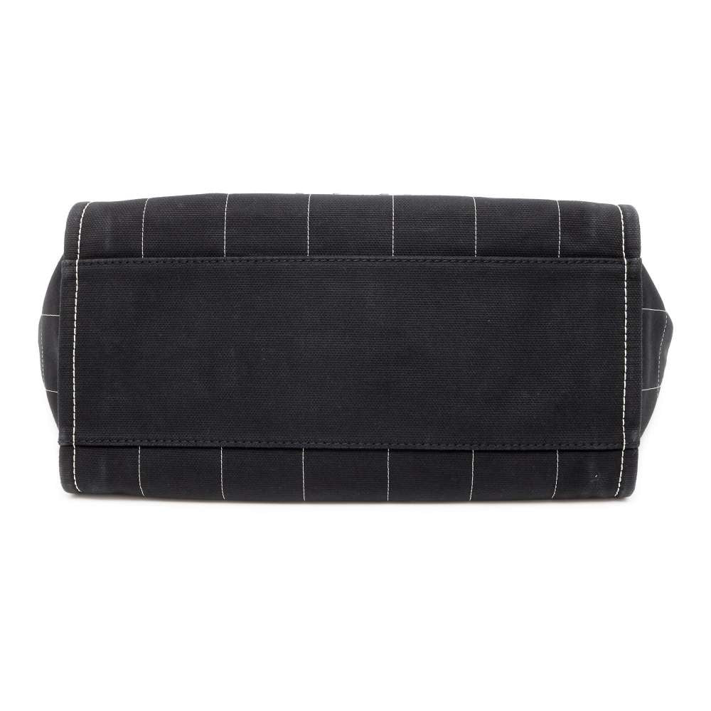 CHANEL Deauville Tote Bag Black A66941 Canvas Leather