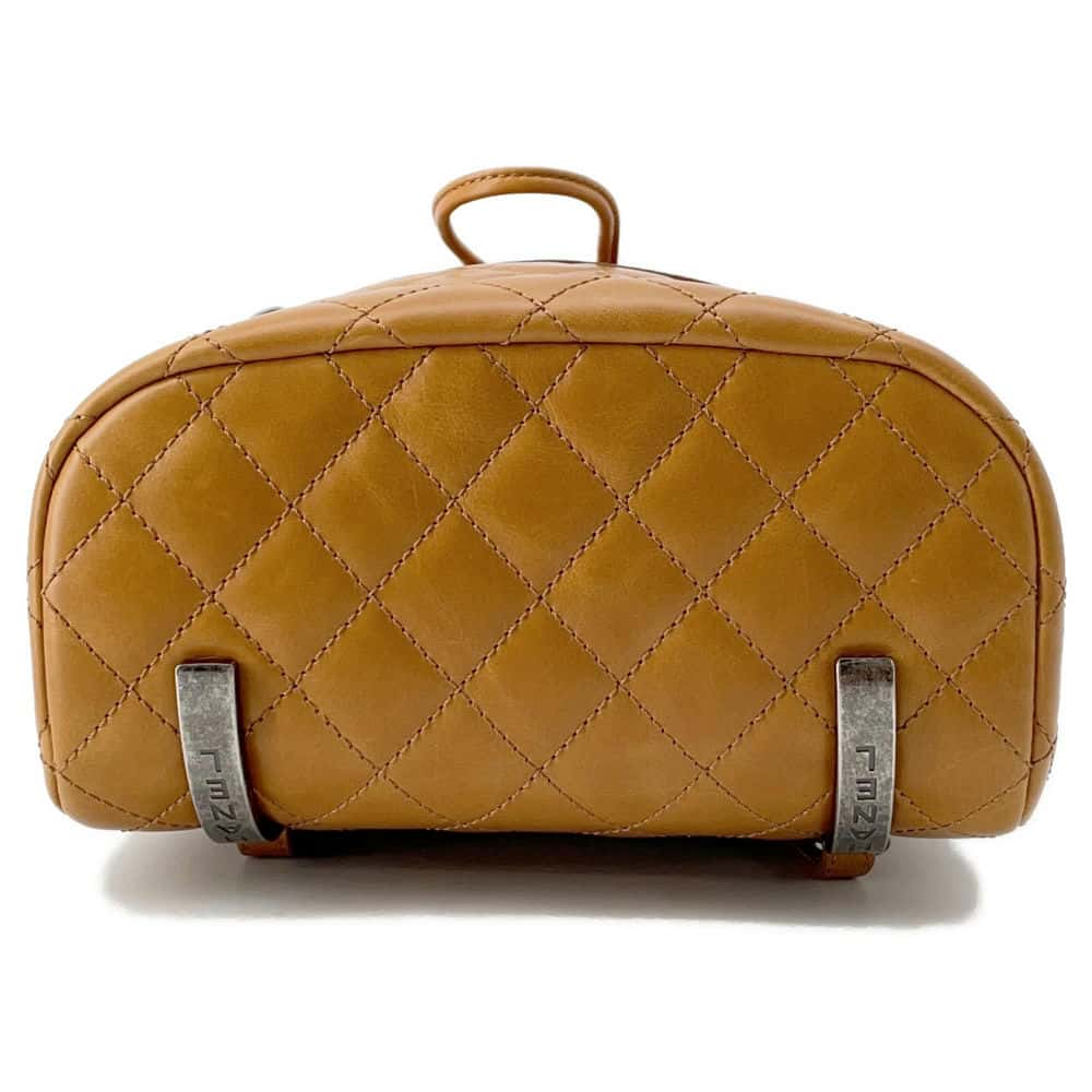 CHANEL Matelasse CC Logo Chain Backpack Brown A92961 Calf Leather