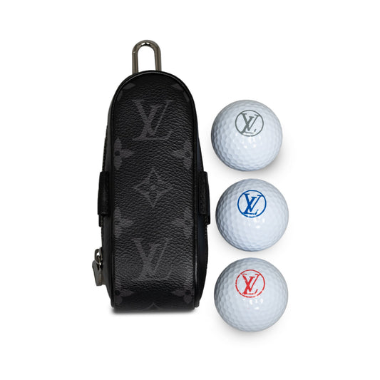 Black Louis Vuitton Monogram Eclipse Andrews Golf Ball Case