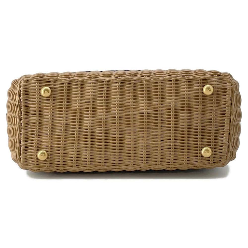 Dior Oblique Wicker Basket Bag Navy/Brown M7601CMVO Rattan Canvas