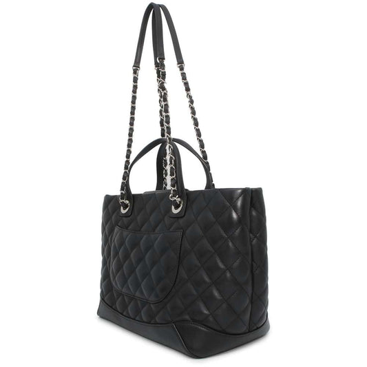 CHANEL Matelasse Chain Tote Bag Black Leather