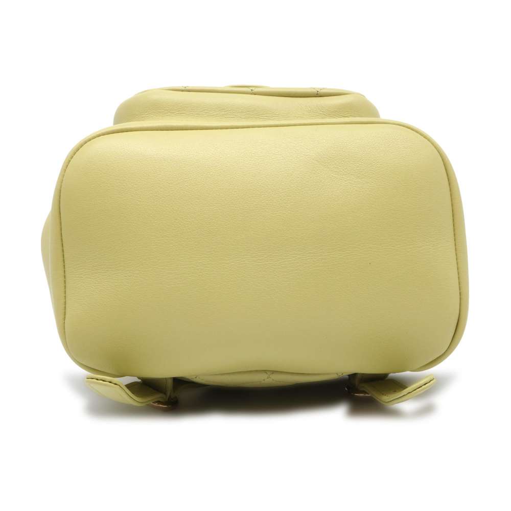 CHANEL Matelasse CC Logo Backpack Light Green AS2908 Lambskin