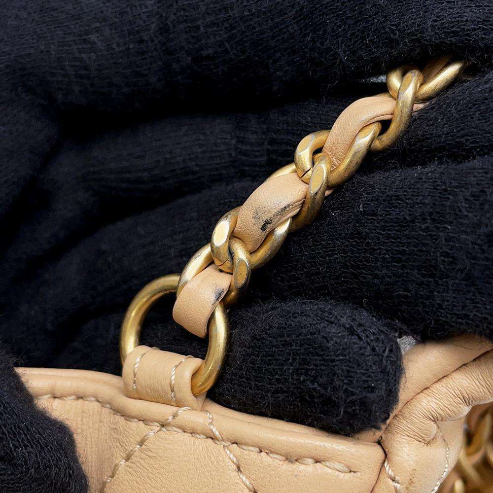 CHANEL Mini Matelasse Coco Ball ChainShoulder Beige AS1786 Lambskin Size Mini