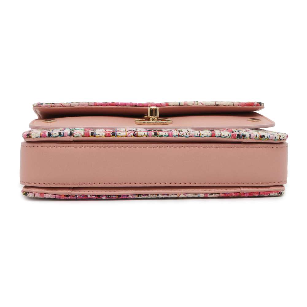 CHANEL Matelasse ChainShoulder Pink Tweed Lambskin