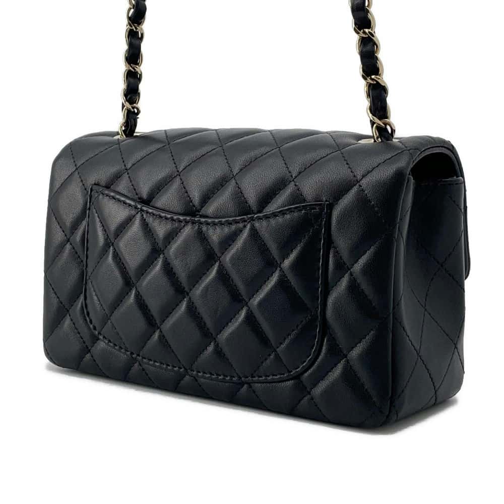 CHANEL Mini Matelasse Chain Shoulder Bag Black A69900 Lambskin Size Mini