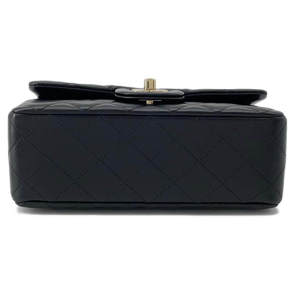 CHANEL Mini Matelasse Chain Shoulder Bag Black A69900 Lambskin Size Mini