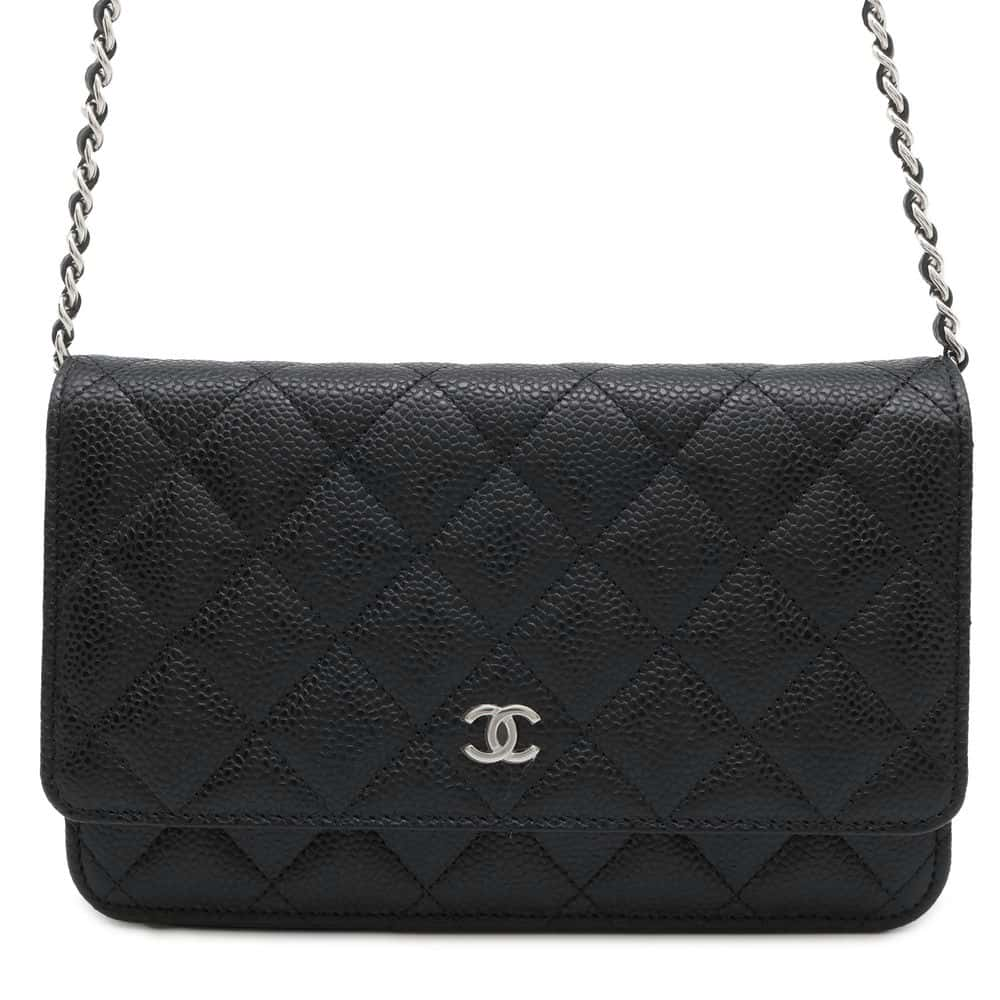 CHANEL Matelasse Classic Chain Wallet Black AP0250 Caviar Leather