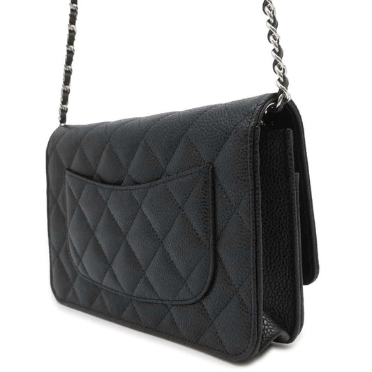 CHANEL Matelasse Classic Chain Wallet Black AP0250 Caviar Leather