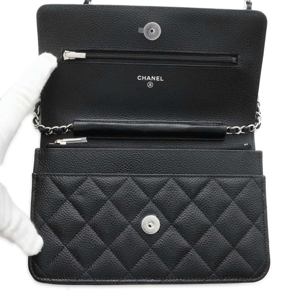 CHANEL Matelasse Classic Chain Wallet Black AP0250 Caviar Leather