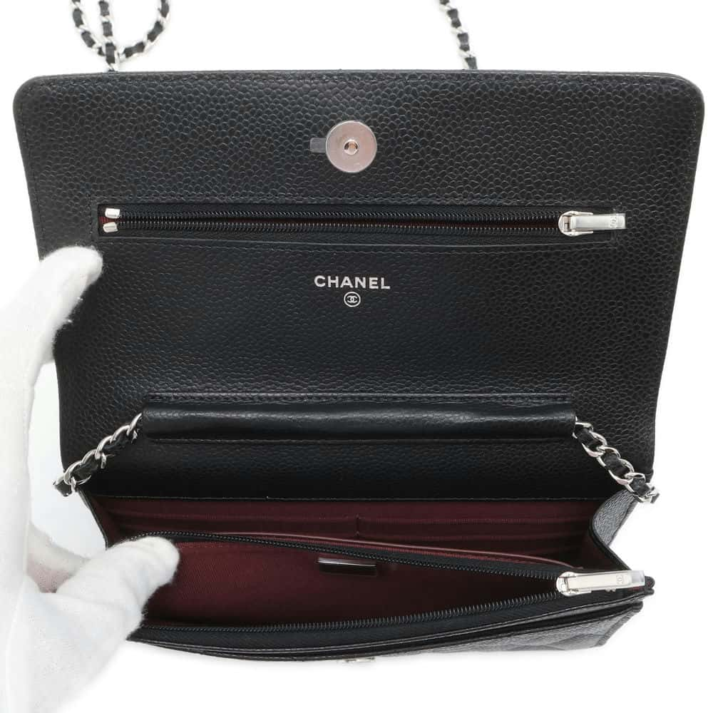 CHANEL Matelasse Classic Chain Wallet Black AP0250 Caviar Leather