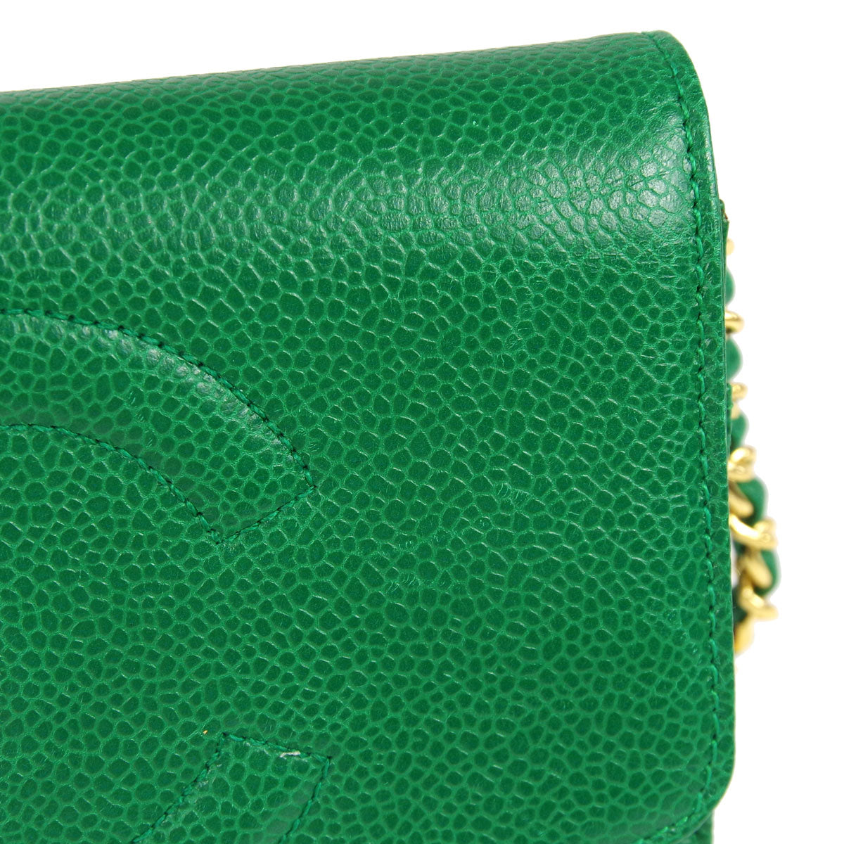 Chanel * 1994-1996 Timeless WOC Wallet on Chain Green Caviar