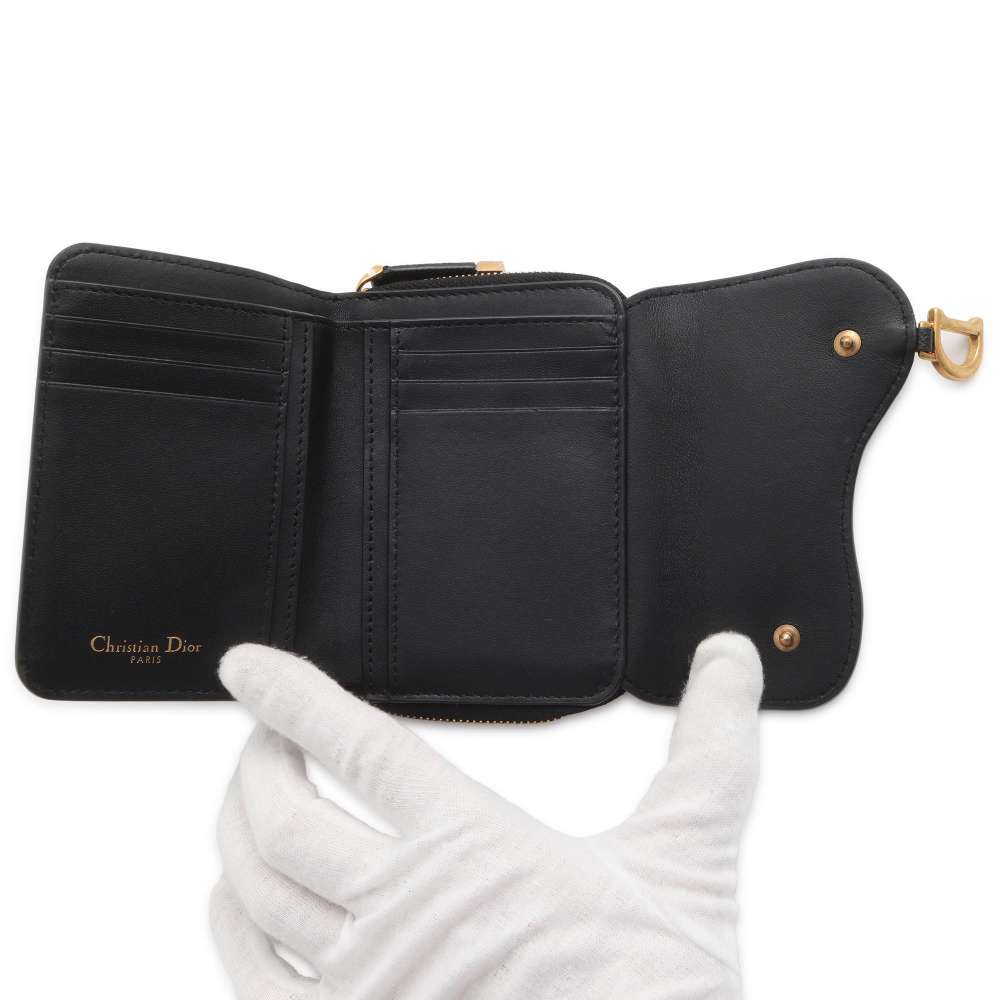 Dior Saddle Medium Wallet Black S5673CBAA Leather