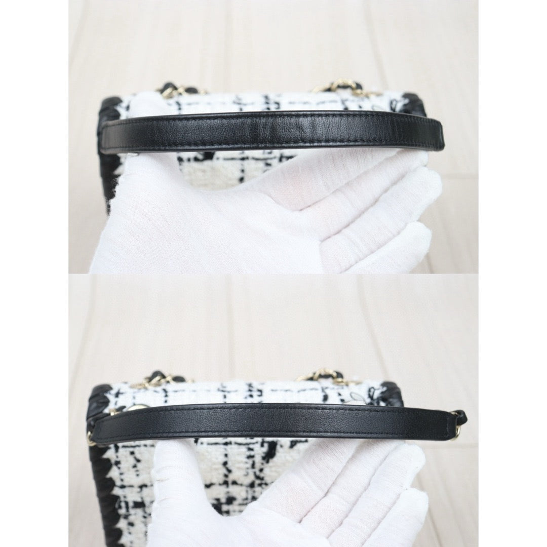 Very Good ( Rank A)｜ CHANEL Matrasse 19 Black White Splicing Color Shoulder Bag IC Chips Model｜P25051608