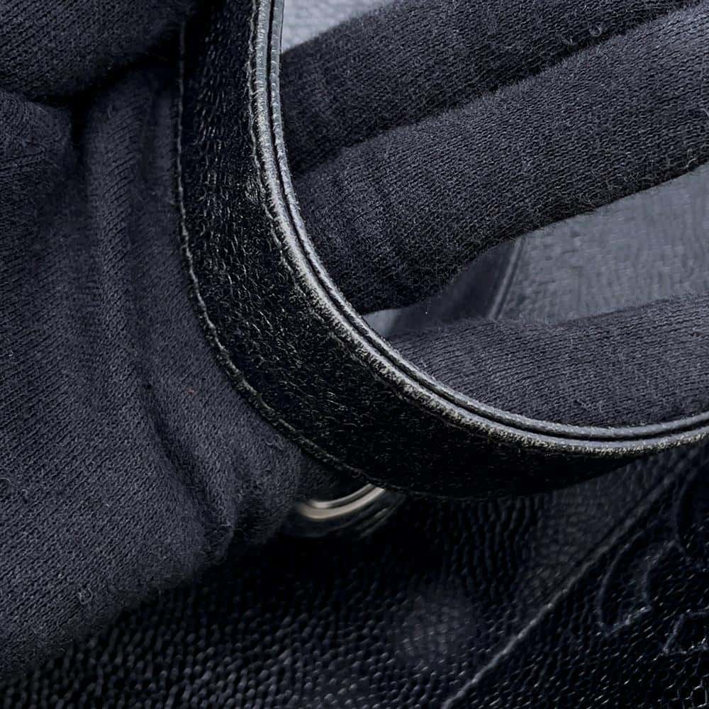 CHANEL Triple Coco Chain Tote Bag Black Caviar Leather