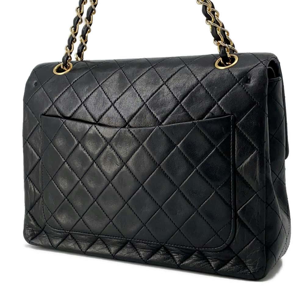 CHANEL Matelasse ChainShoulder Bag Black Lambskin