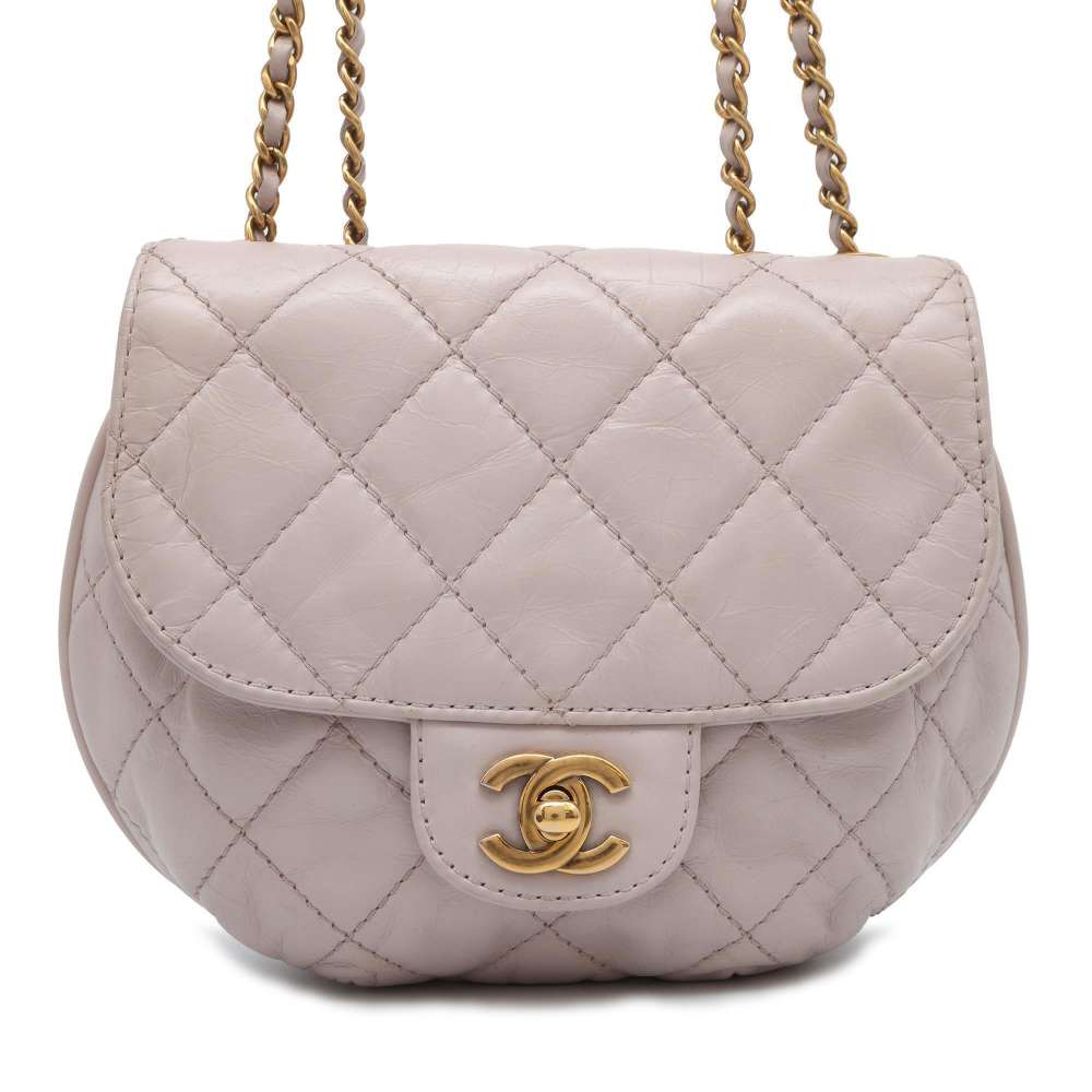 CHANEL Matelasse ChainShoulder Bag Purple A94759 Leather