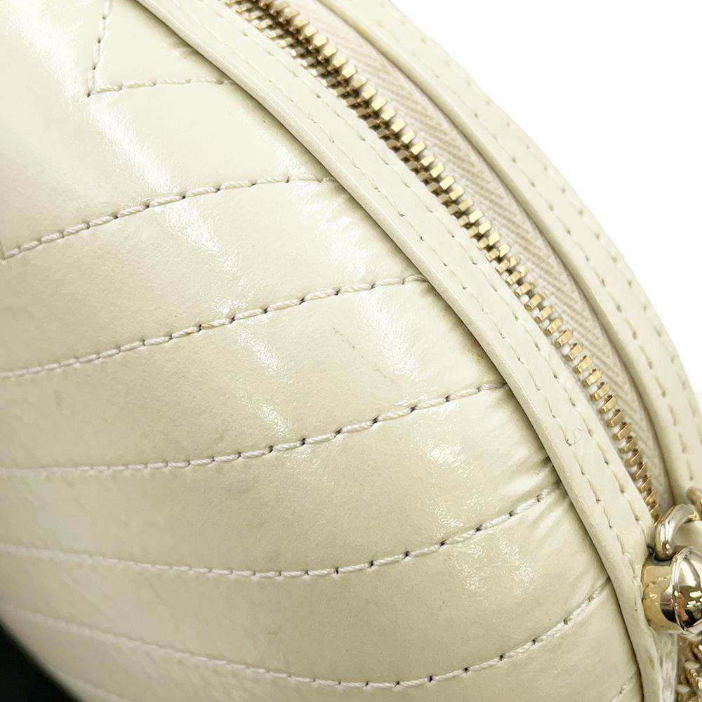 CHANEL V Stitch ChainShoulder Lapausa White Leather