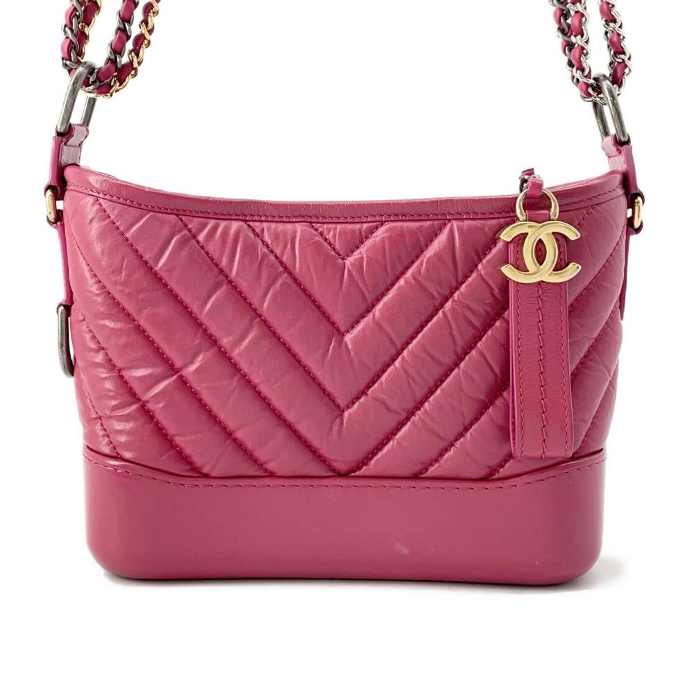 CHANEL Gabriel Hobo Bag Pink Leather