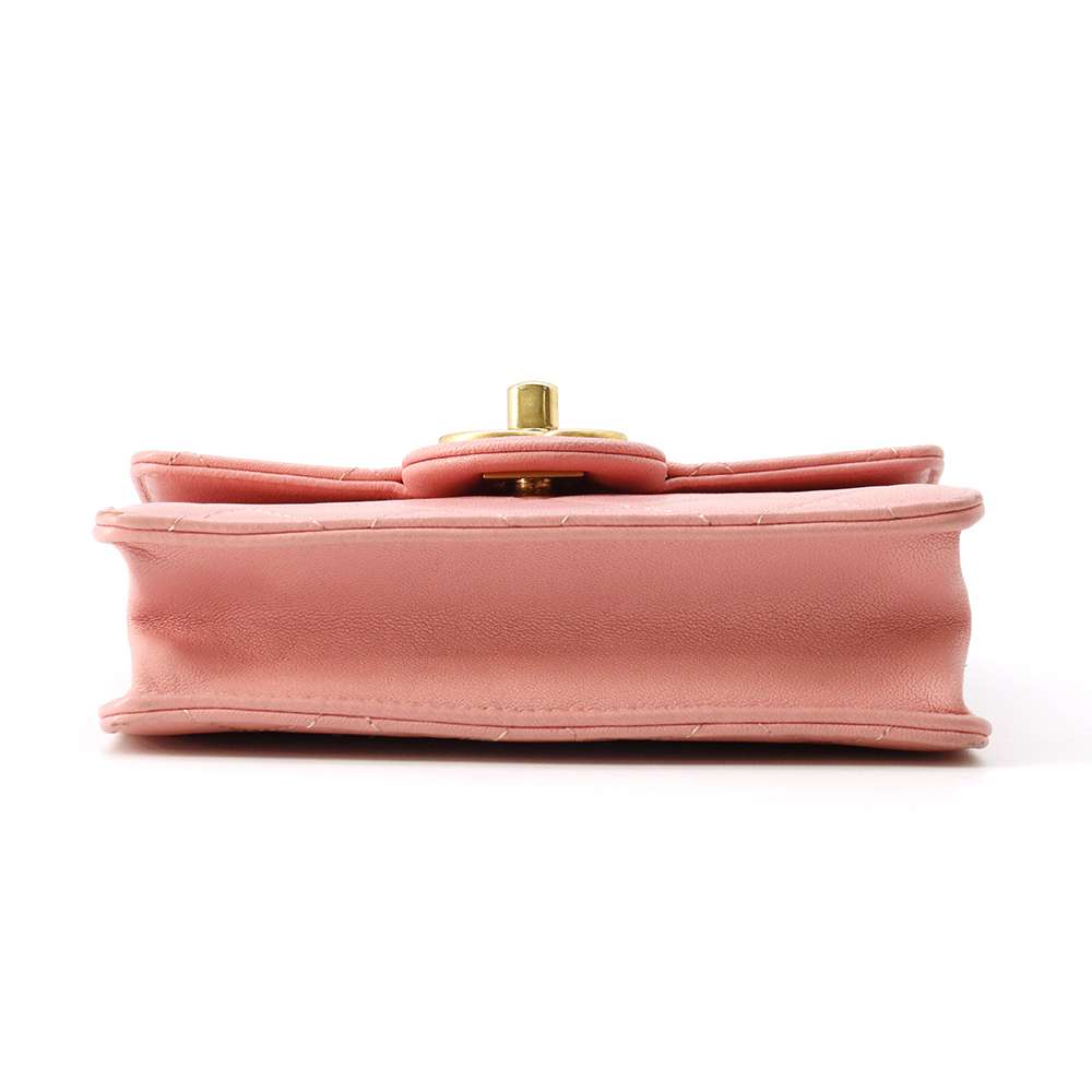 CHANEL Faux Pearl  ChainShoulder Pink AS0580 Lambskin
