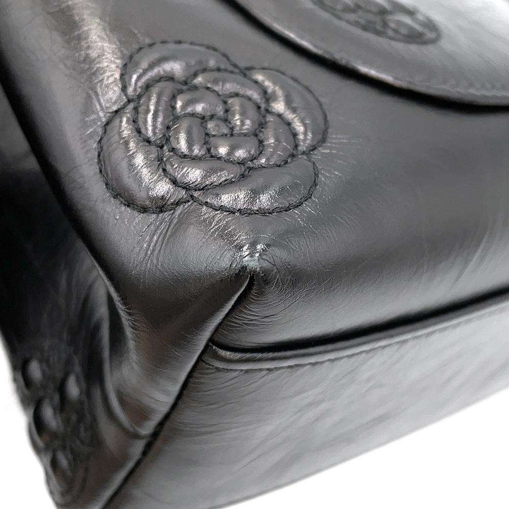 CHANEL Small Flap 2WAY Shoulder Bag Black AS2328 Crumple Calf Leather Size 20