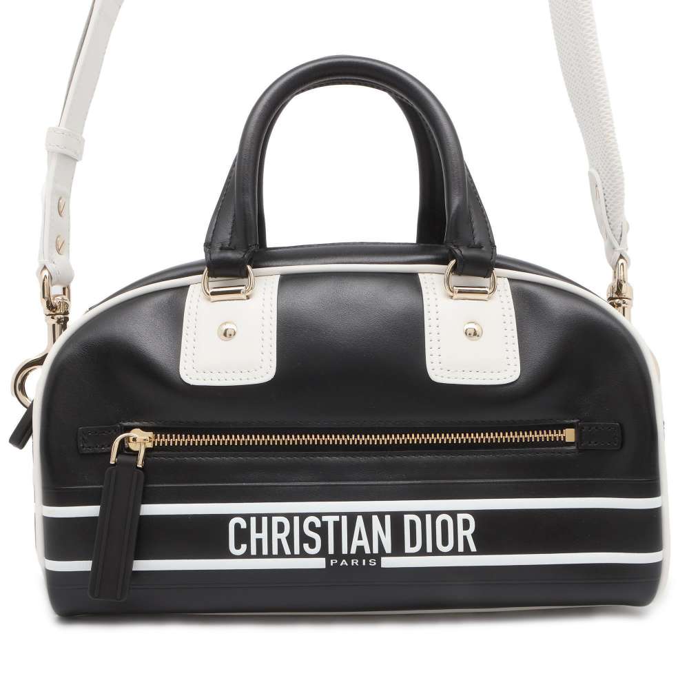 Dior Dior Vibe 2way Handbag Black/White M6209OOBR Leather