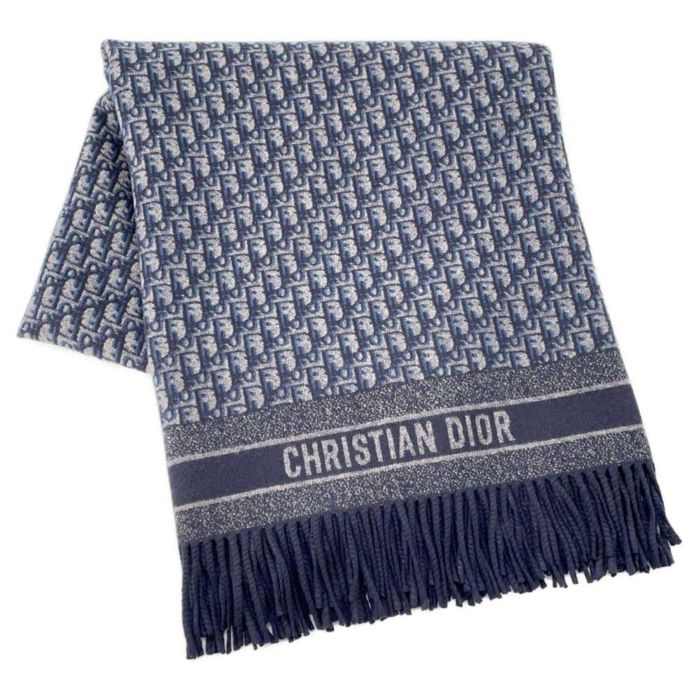 Dior Oblique Blanket Navy 15DOB350I012 Cashmere61% Wool 38% Silk1%