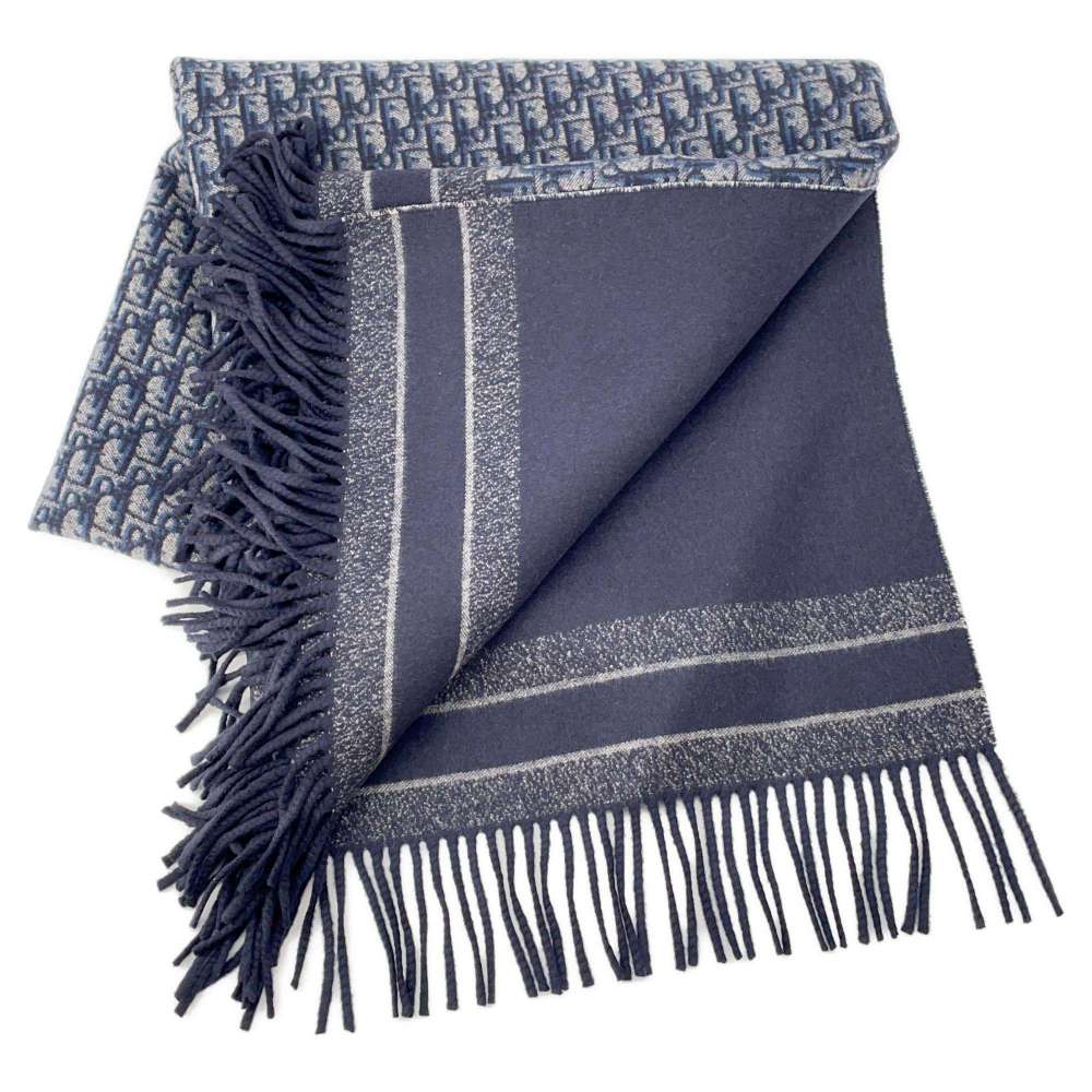 Dior Oblique Blanket Navy 15DOB350I012 Cashmere61% Wool 38% Silk1%