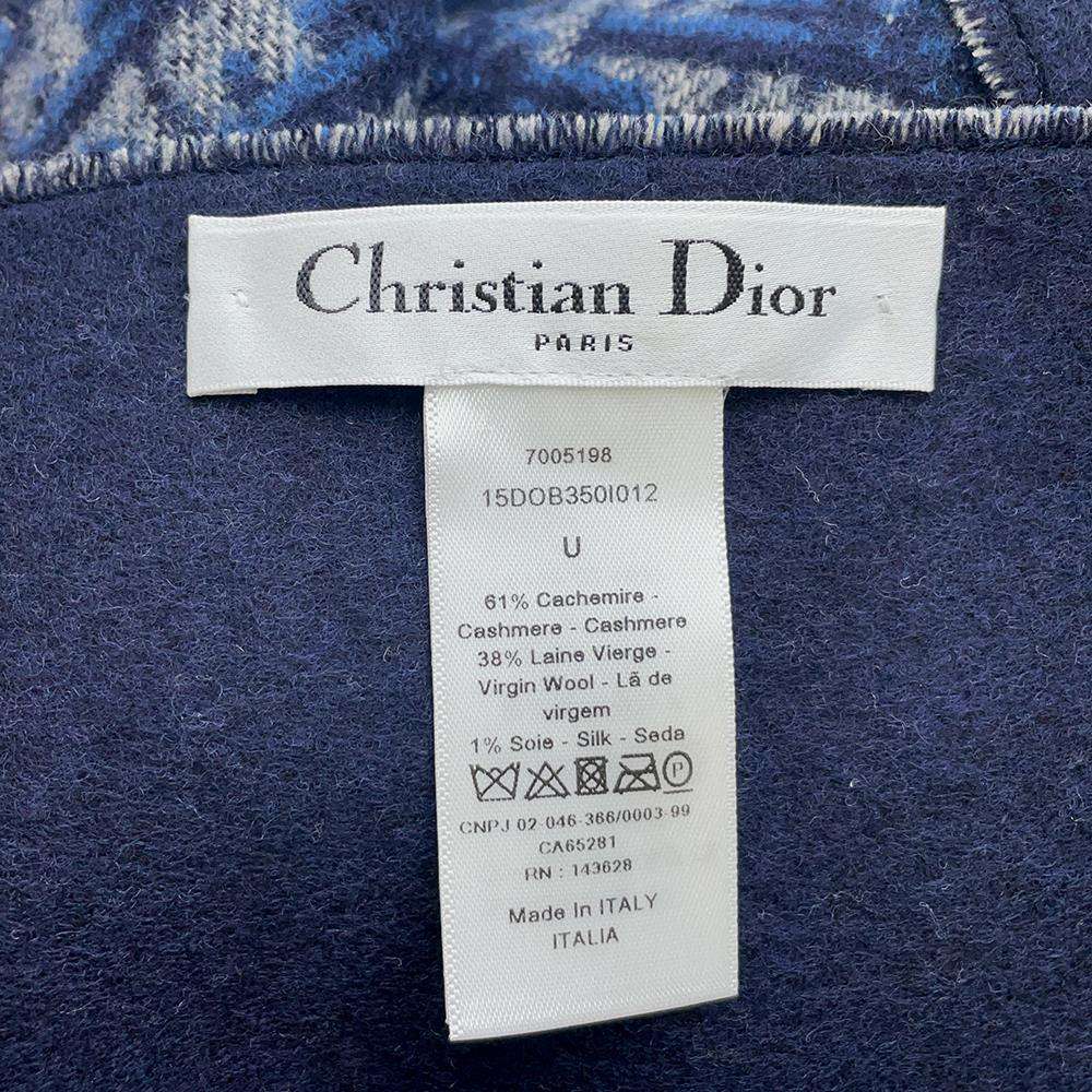 Dior Oblique Blanket Navy 15DOB350I012 Cashmere61% Wool 38% Silk1%