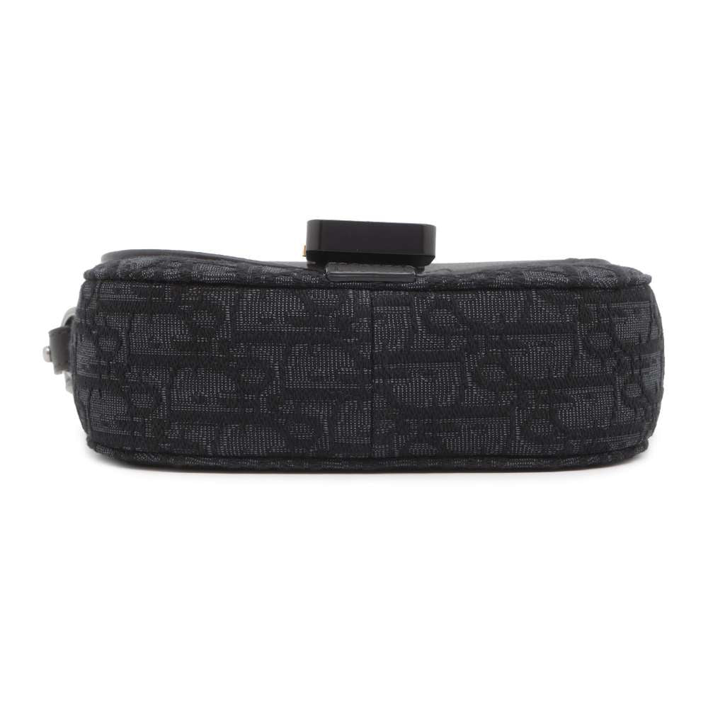 Dior Saddle flap messenger bag Black 2ADCA435YKS_H03E Canvas Grained CalfLeather Size Mini