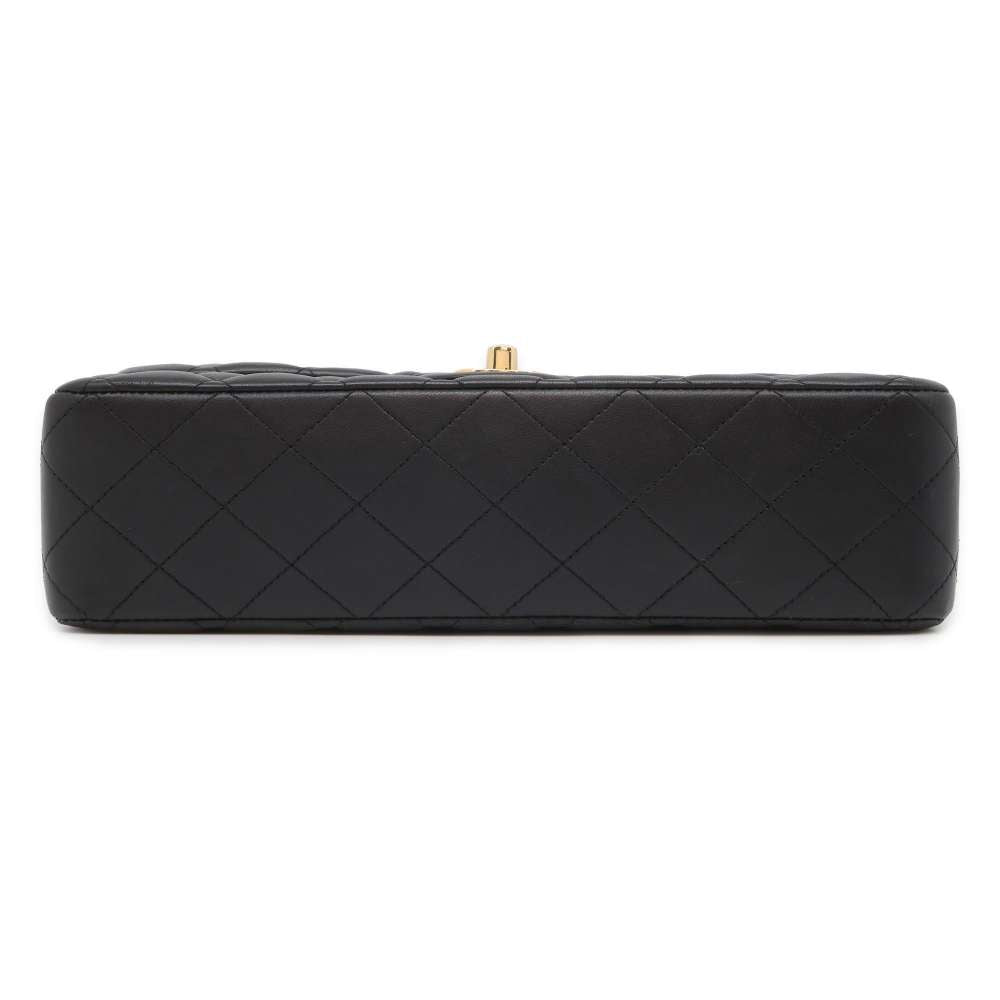 CHANEL Matelasse W Flap ChainShoulder Bag Black A01112 Lambskin Size 25